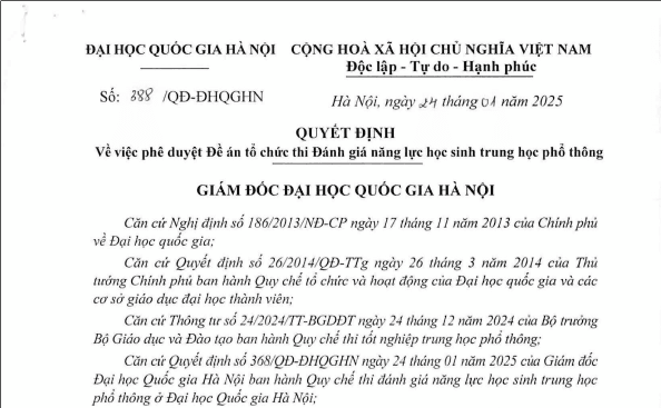 Đề án thi HSA 2025
